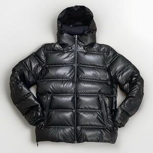 Herno Men’s Ultralight Down Puffer Jacket Black Hooded Piumino Size 48 Authentic